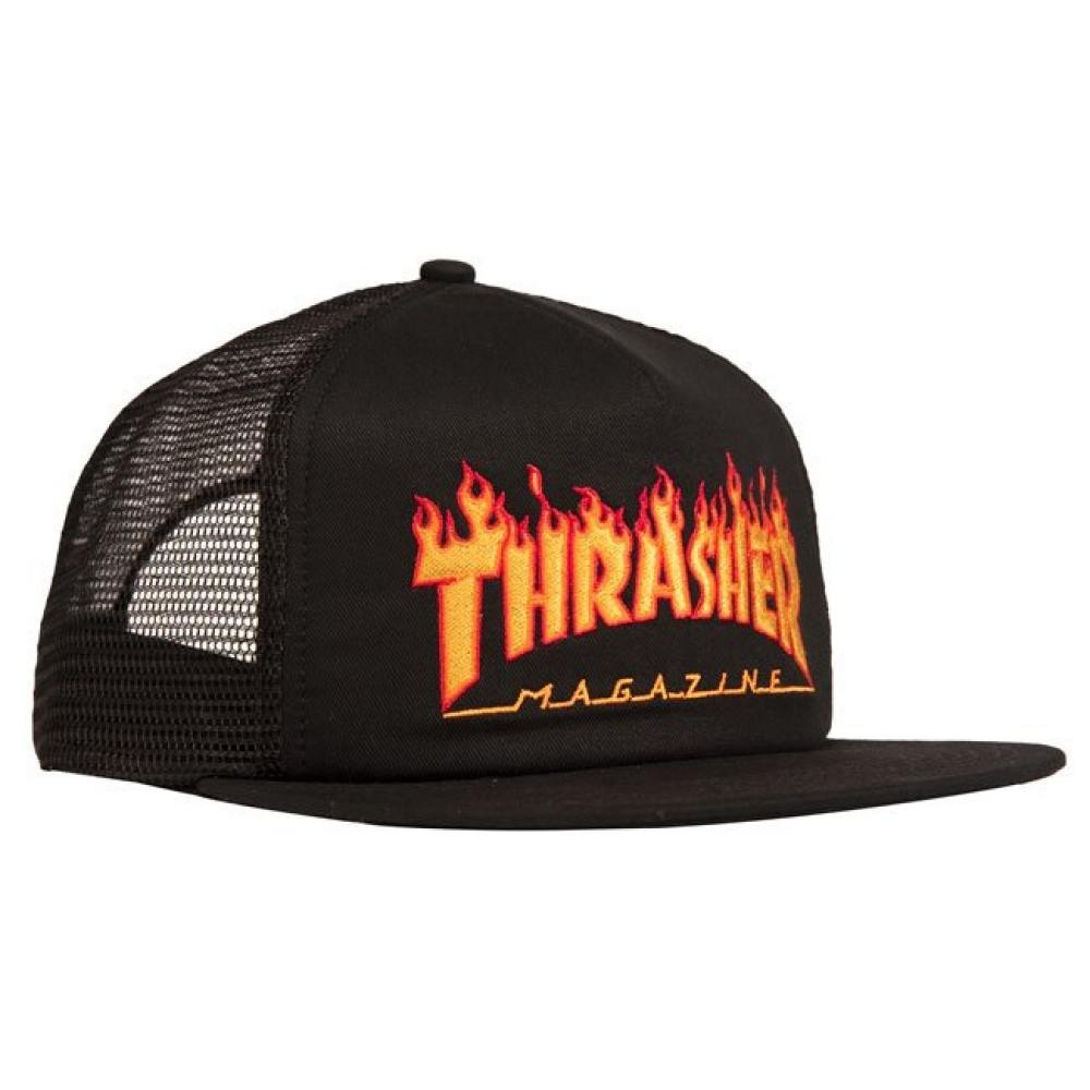 Thrasher Flame Embroidered - Black