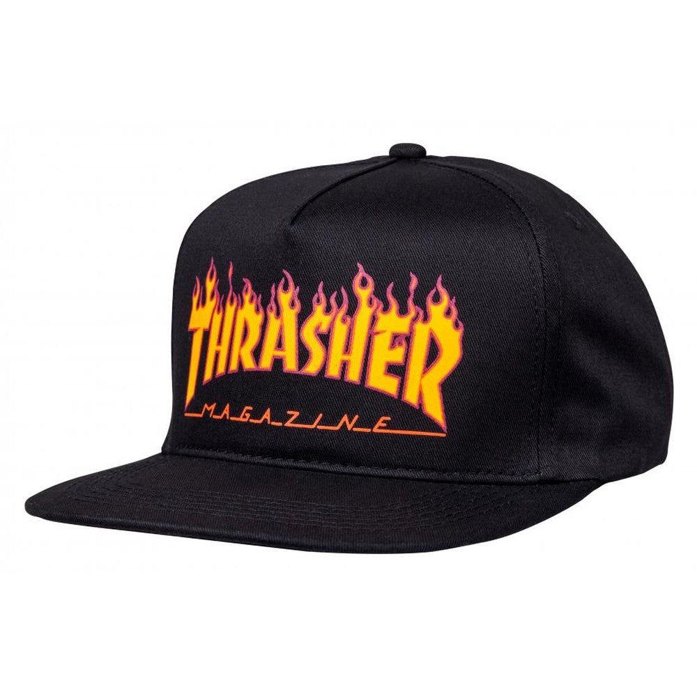 Thrasher Flame Logo Snapback - Black