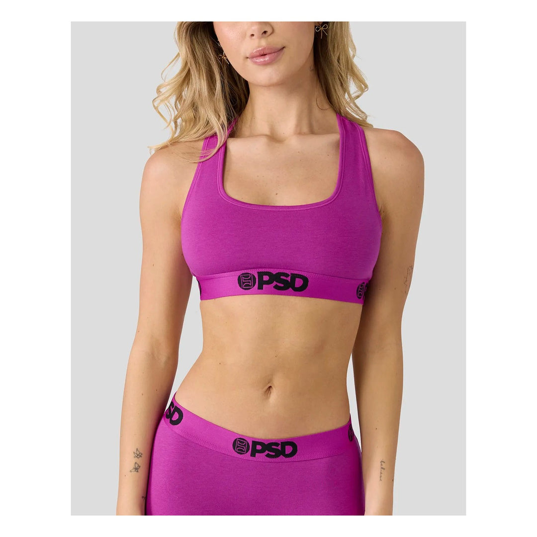 PSD Modal Solids Electric Fuchsia Sports Bra - Pink