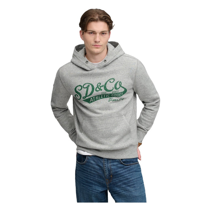 Superdry Vintage Script Hoodie - Athletic Grey Marl