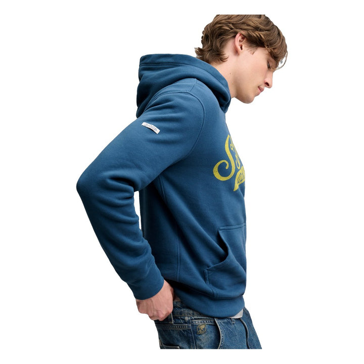 Superdry Vintage Script Hoodie - Skate Navy