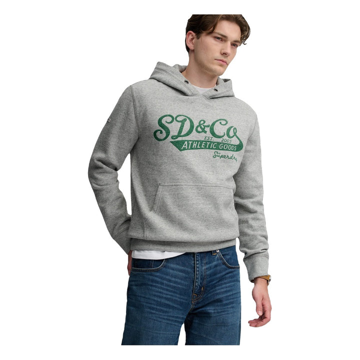 Superdry Vintage Script Hoodie - Athletic Grey Marl