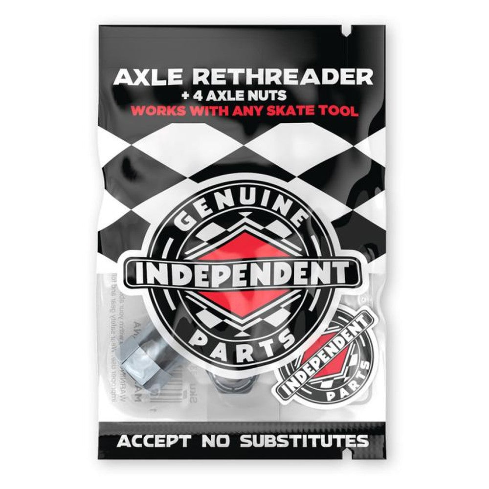 Indy Axle Rethreader + 4 Axle Nuts Truck - Silver