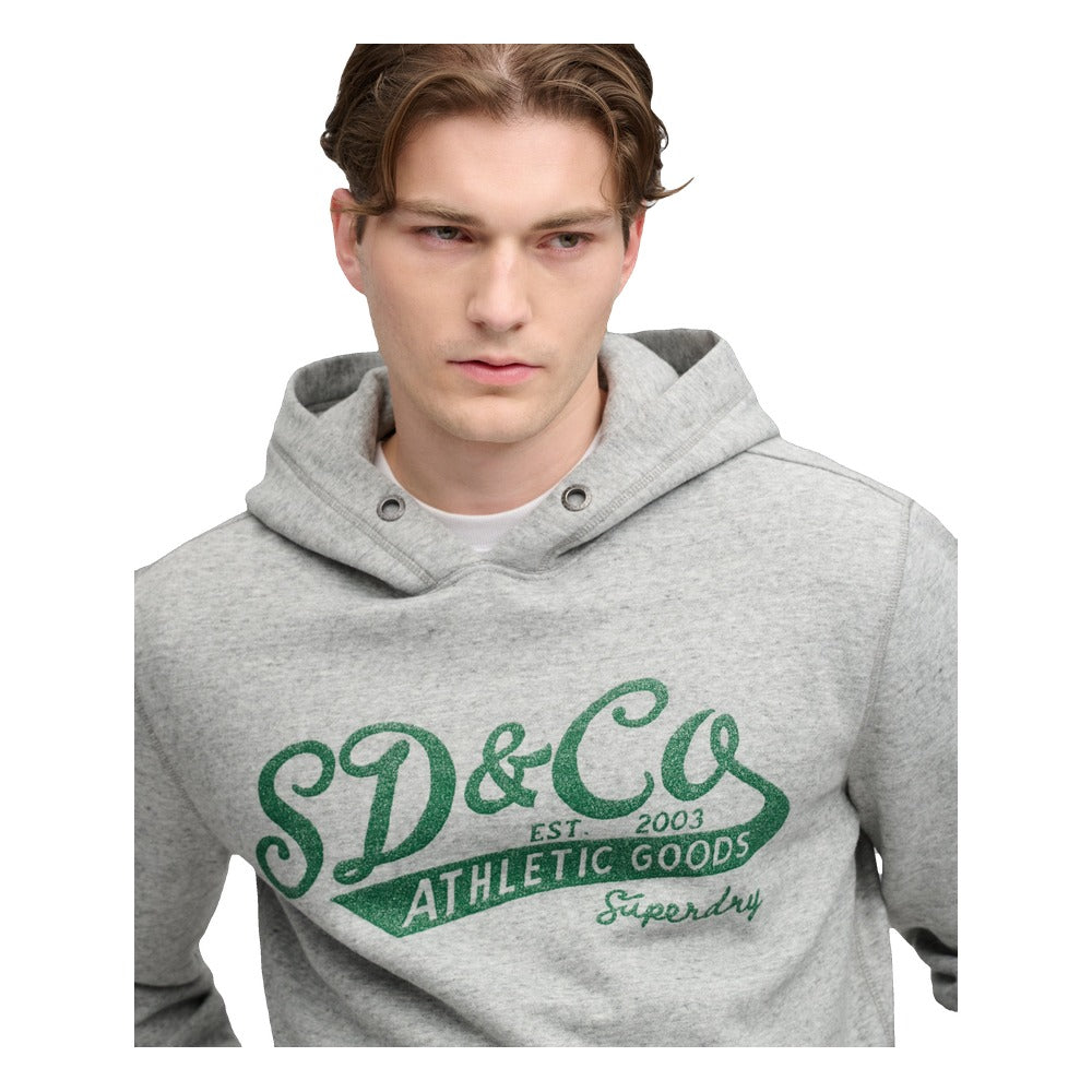 Superdry Vintage Script Hoodie - Athletic Grey Marl
