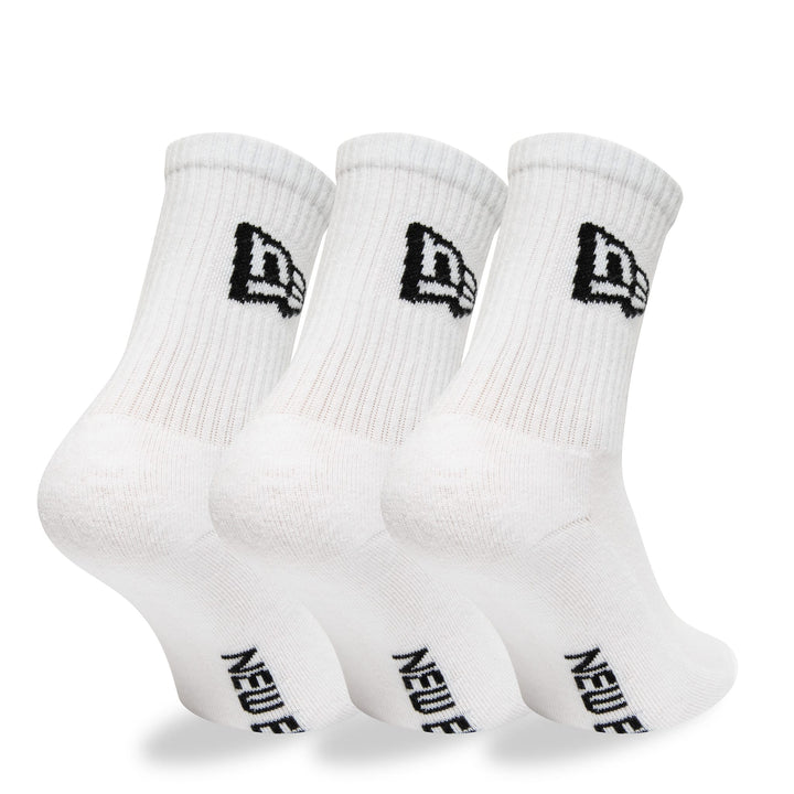 New Era Flag 3 Pack Crew White Sock