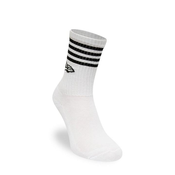 New Era Stripe 3 Pack Crew White Socks