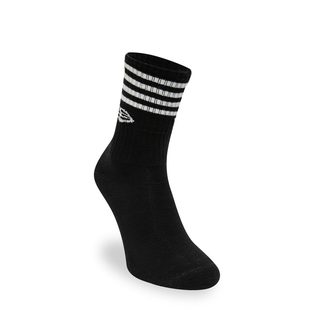 New Era Stripe 3 Pack Crew Black Socks