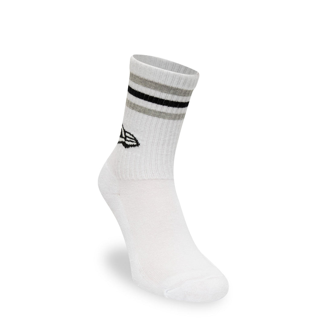 New Era Retro Stripe 3 Pack Crew Black, Grey and White Socks