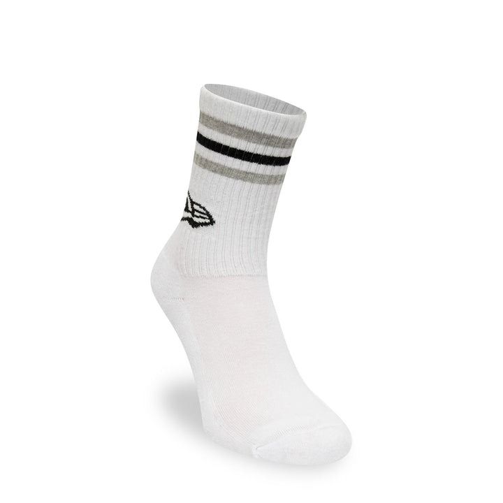 New Era Retro Stripe 3 Pack Crew Black, Grey and White Socks