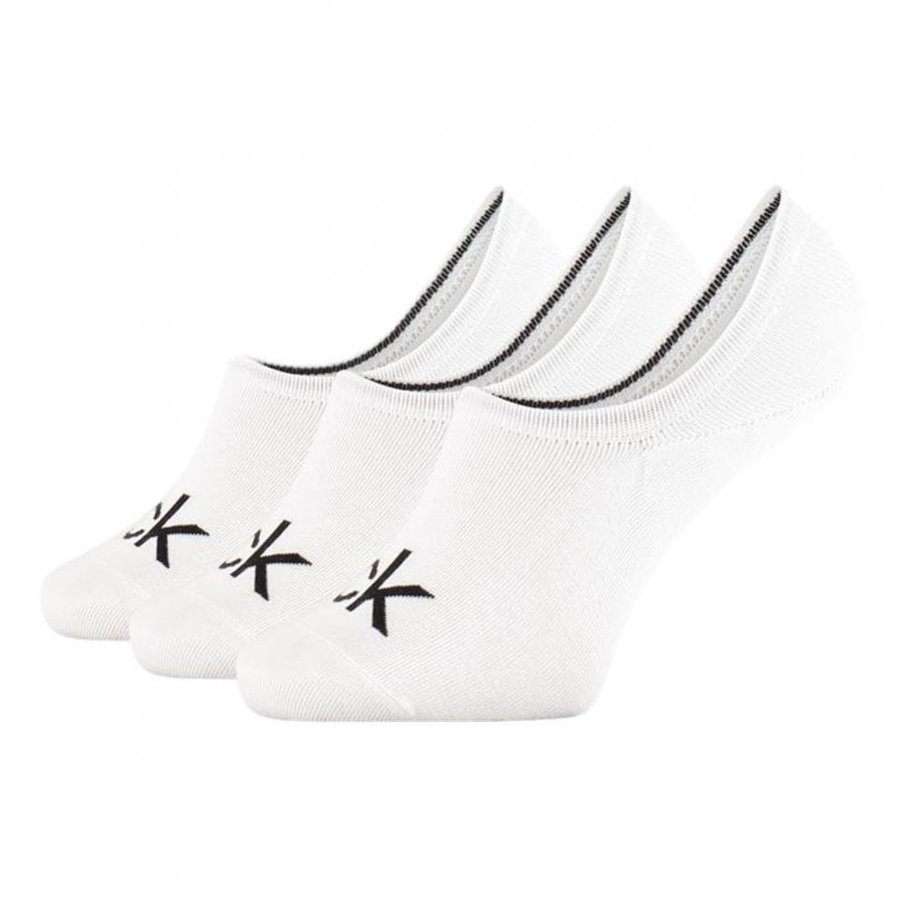 Calvin Klein Liner 3 Pack Logo Socks - Albert White