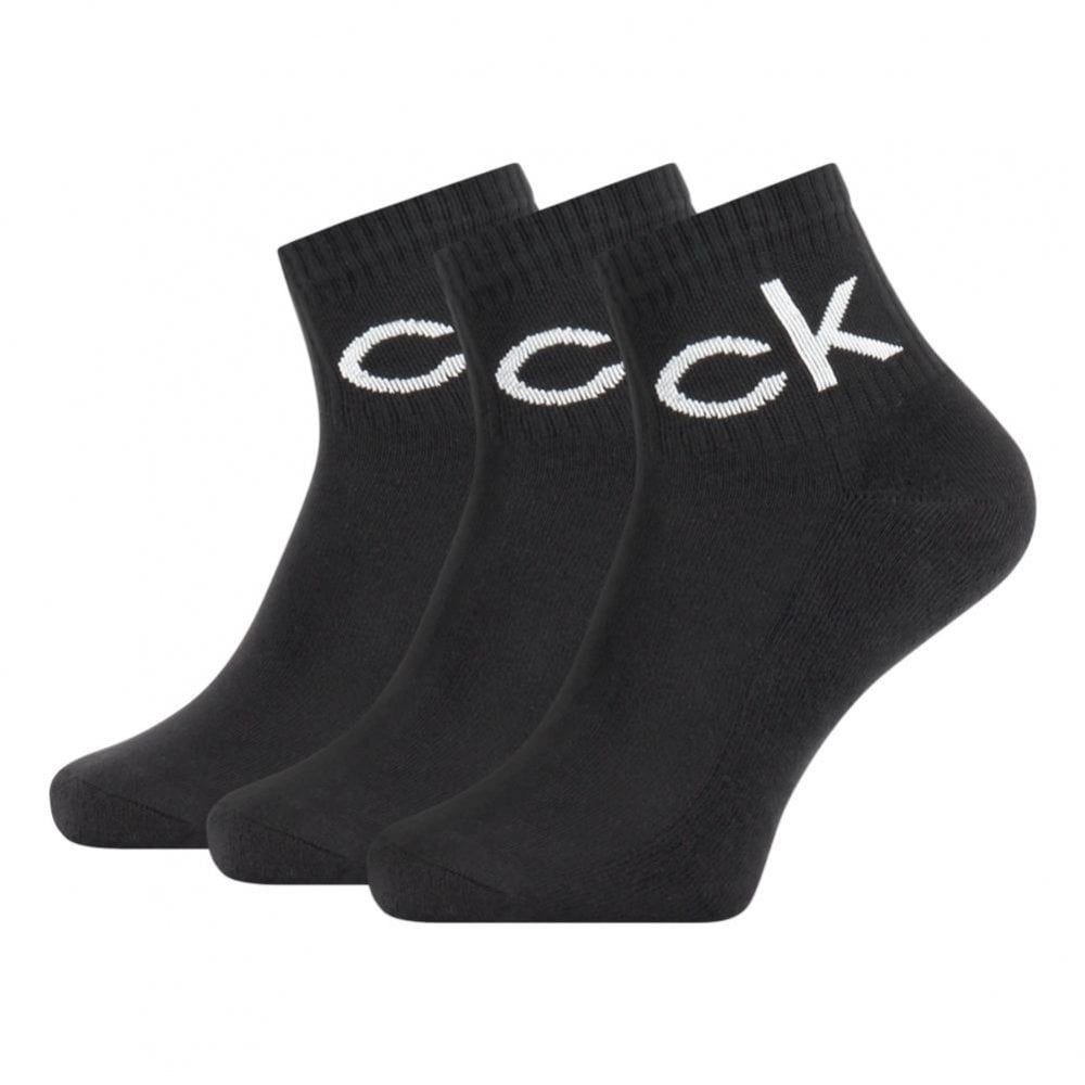 Calvin Klein Quarter Logo Socks - Black
