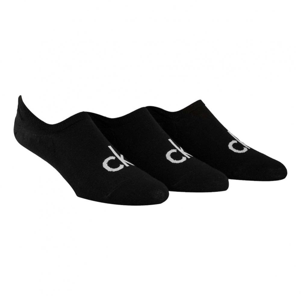 Calvin Klein No Show Liner 3 Pack Socks - Black