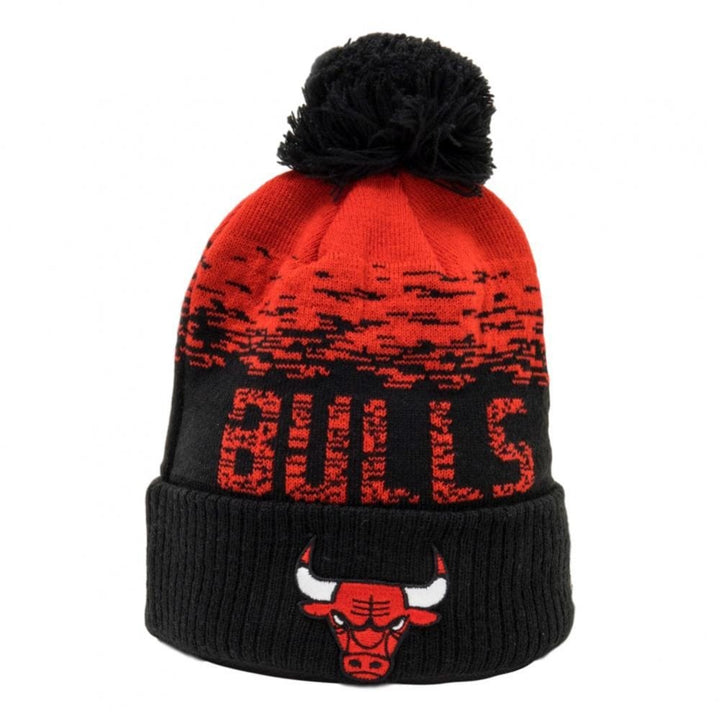 New Era Chicago Bulls Ombre Bobble Knit Beanie - Black / Red