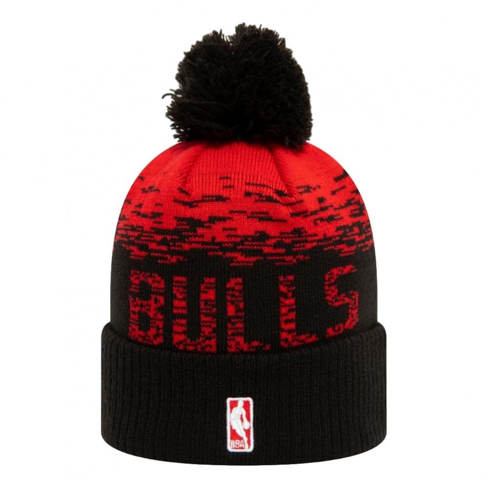 New Era Chicago Bulls Ombre Bobble Knit Beanie - Black / Red