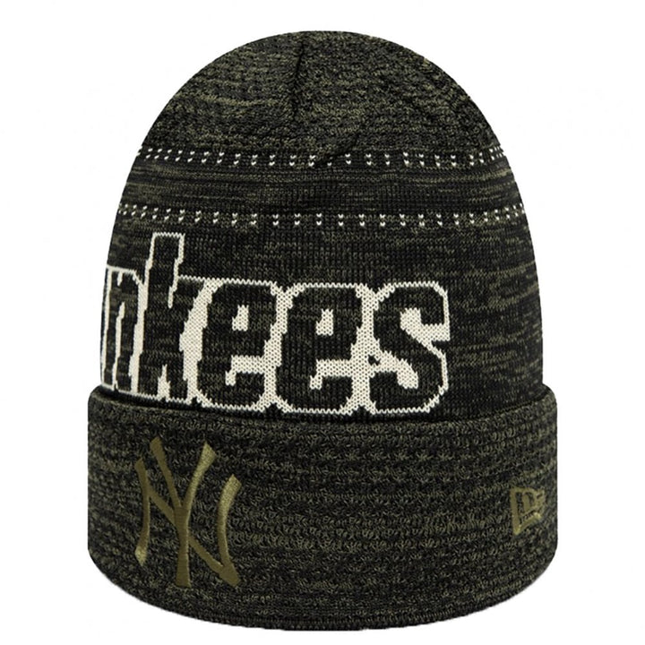 New Era NY Yankees Engineered Cuff Knit Beanie - Black / Olive