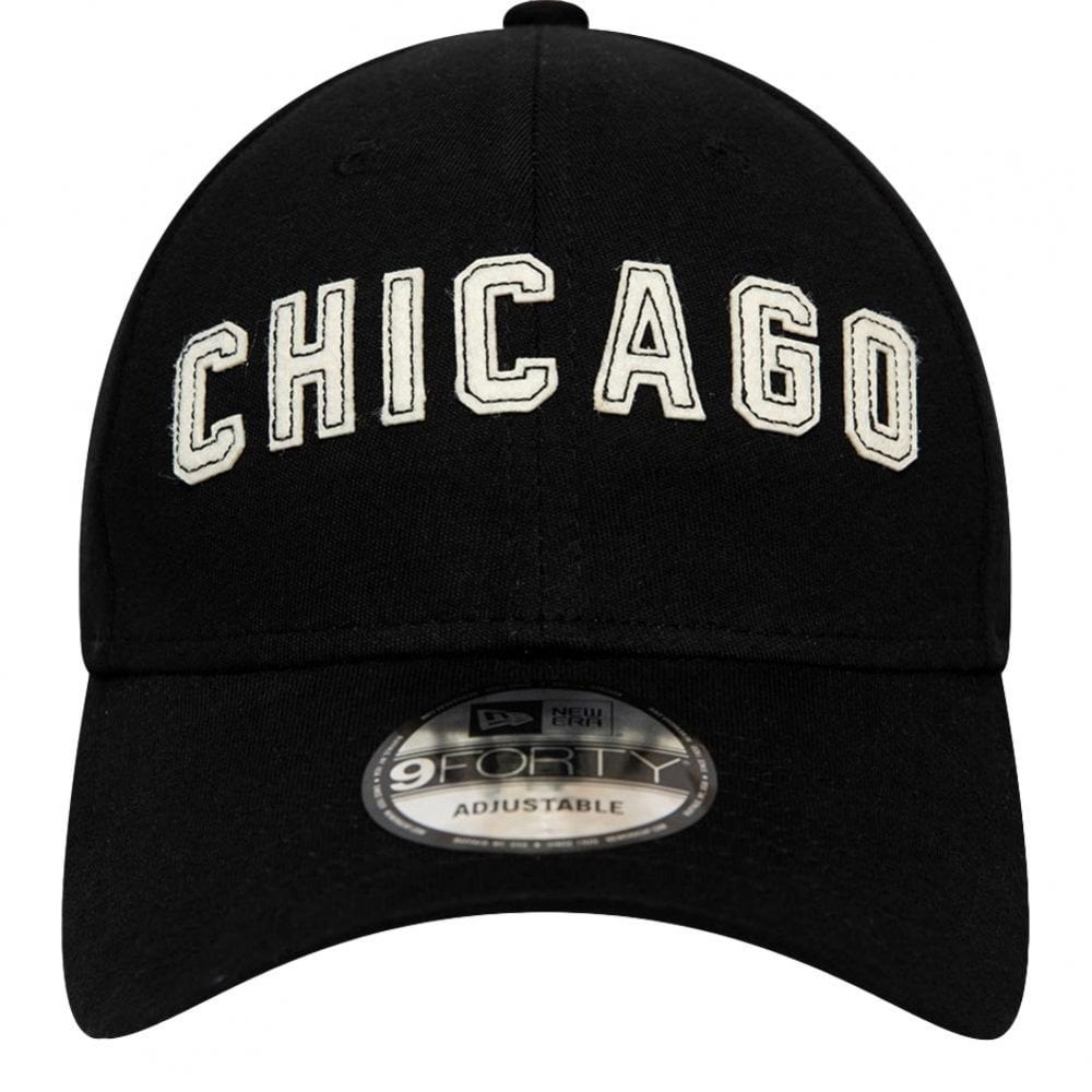 New Era Chicago Bulls Felt Script 9Forty Cap - Black