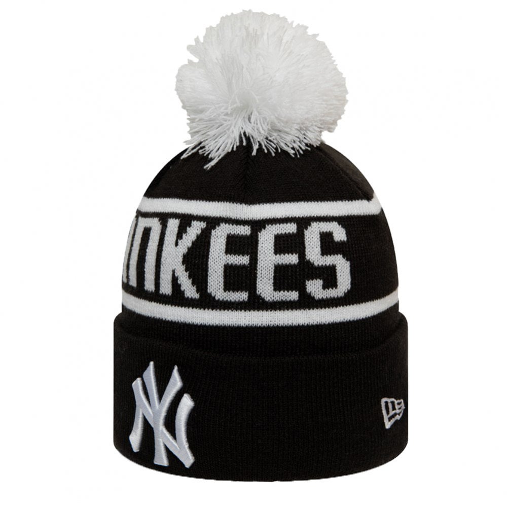 New Era New York Yankees Bobble Knit Beanie - Black