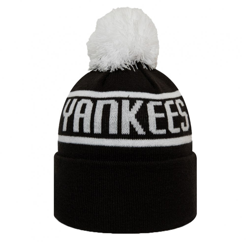 New Era New York Yankees Bobble Knit Beanie - Black