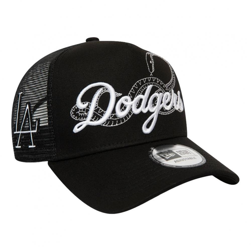 New Era LA Dodgers Tech Fabric Licensed Trucker Cap - Black