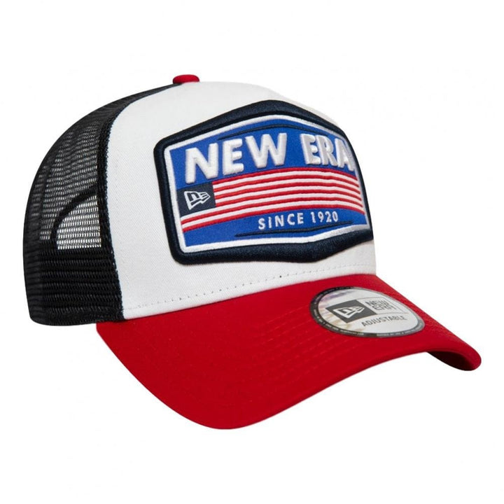New Era USA Patch Trucker Cap - White