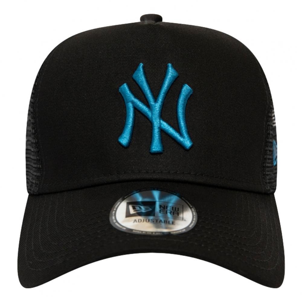 New Era NY Yankees League Essential Trucker Cap - Black / Dark Teal