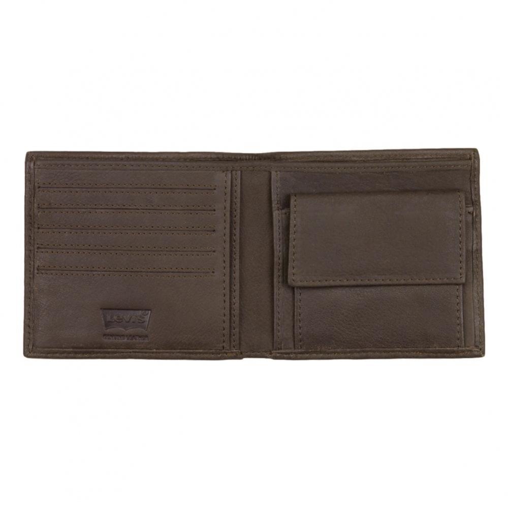 Levis Vintage Two Horse Bi-Fold Wallet - Dark Brown
