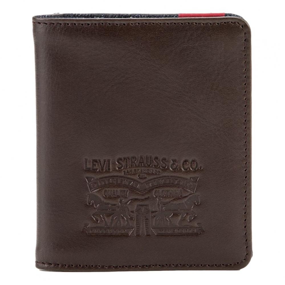 Levis Two Horse Bi-Fold Leather Wallet - Brown