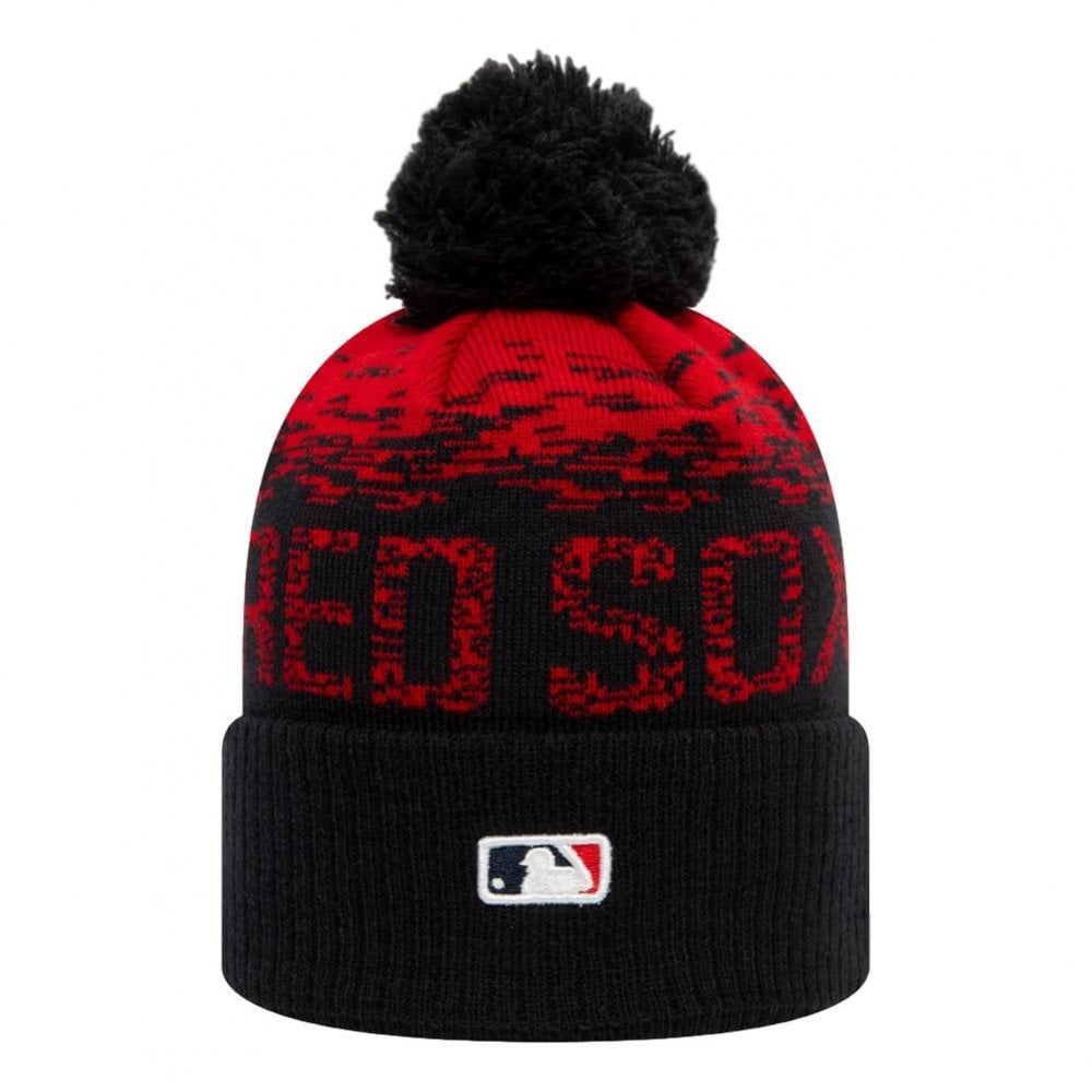 New Era Boston Red Sox Ombre Bobble Knit Beanie - Navy / Red