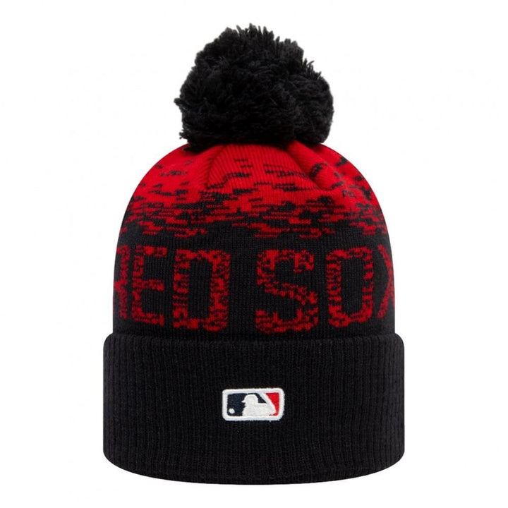 New Era Boston Red Sox Ombre Bobble Knit Beanie - Navy / Red