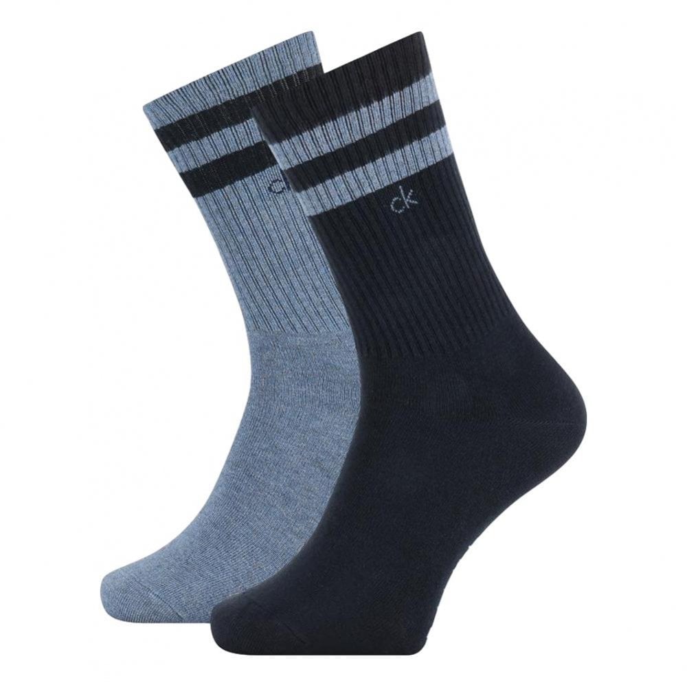 Calvin Klein Striped 2 Pack Crew Socks