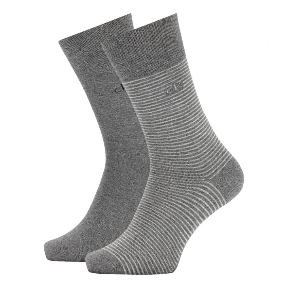 Calvin Klein Fine Striped Stanley 2 Pack Crew Socks
