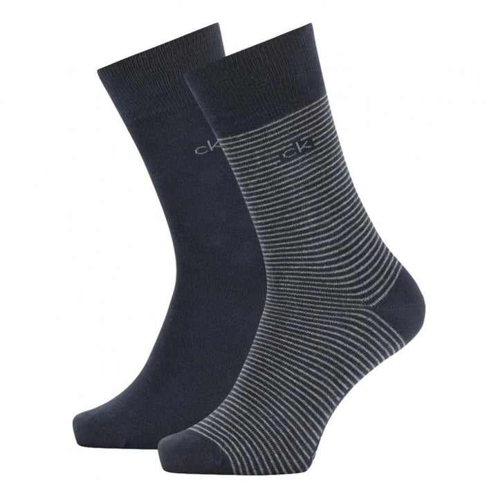 Calvin Klein Fine Striped Stanley 2 Pack Crew Socks