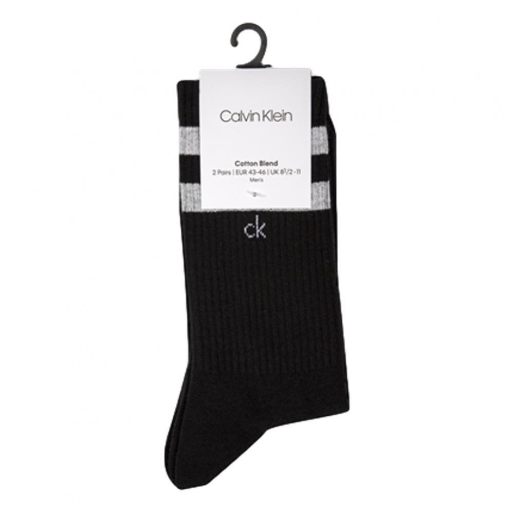 Calvin Klein Maurice Casual Stripes 2 Pack Crew Socks - Black Combo