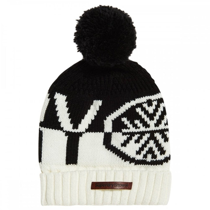Superdry S-Dry Snow Logo Beanie - Black / White