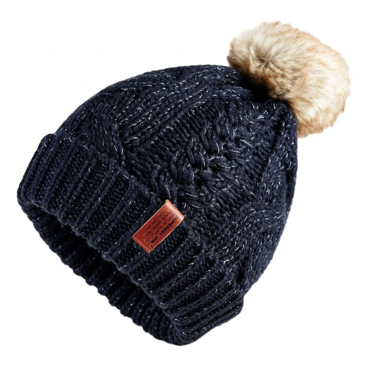 Superdry North Cable Beanie - Fortune Navy Sparkle