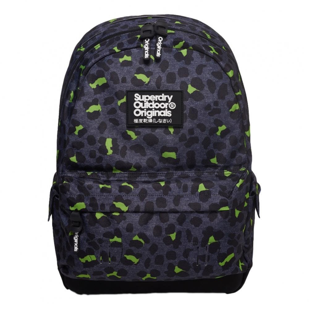 Superdry Print Edition Montana Backpack - Animal Dark Marl Lime
