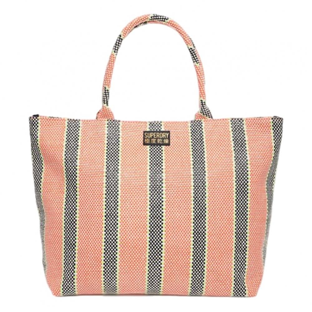 Superdry Amaya Weave Tote Bag - Orange Checker Board