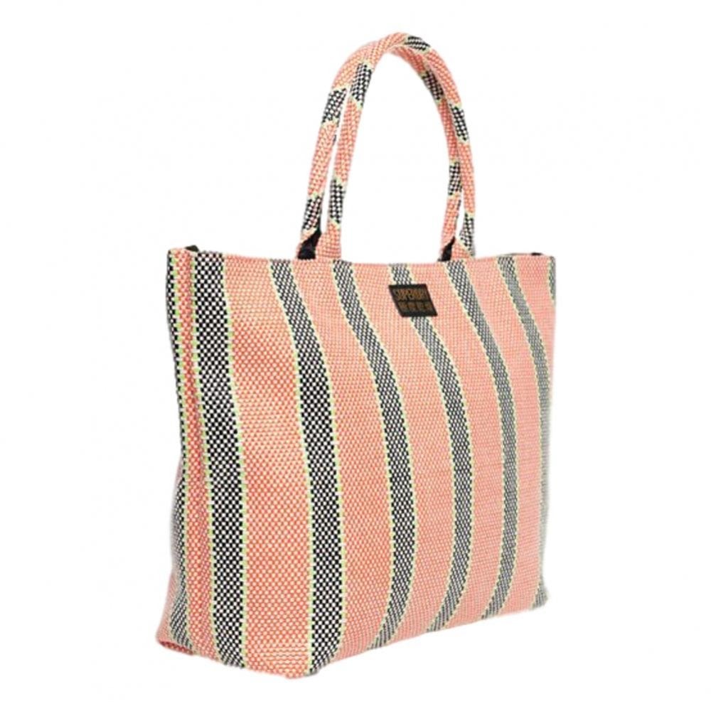Superdry Amaya Weave Tote Bag - Orange Checker Board