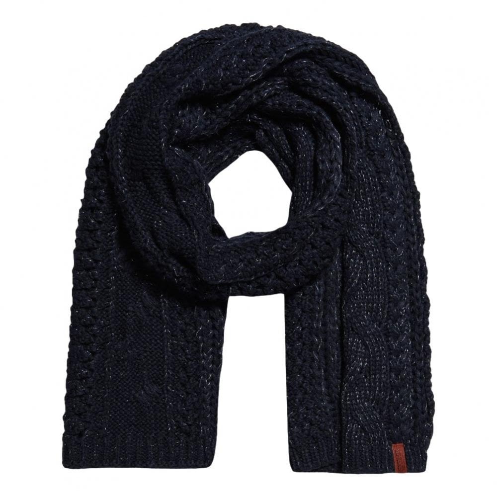 Superdry North Cable Scarf - Fortune Navy Sparkle