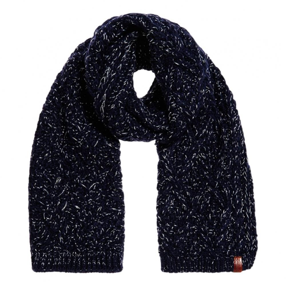 Superdry Nebraska Cable Scarf - Navy Sparkle