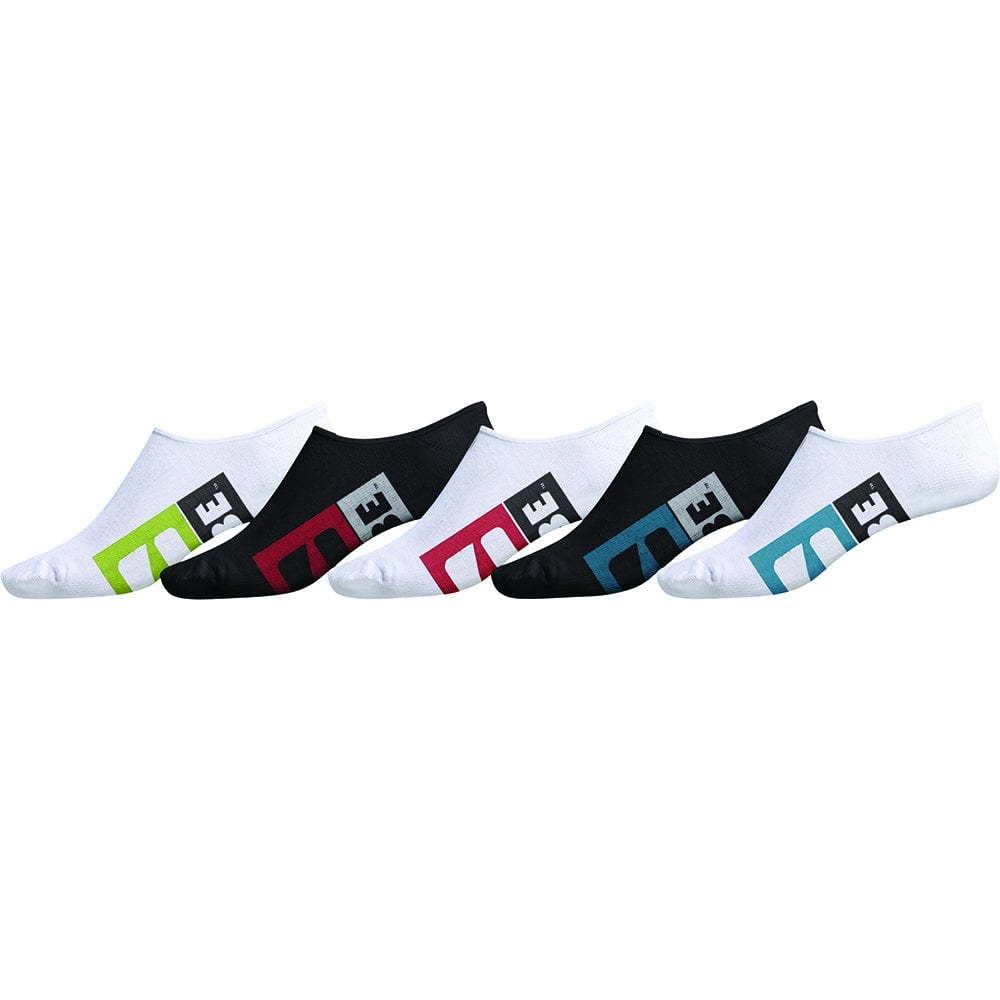 Globe Stamped Invisible 5 Pack Ankle Socks - Multi