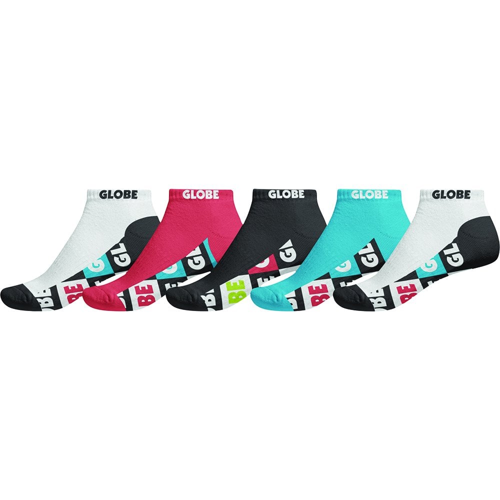 Globe Pinata 5 Pack Ankle Socks - Assorted