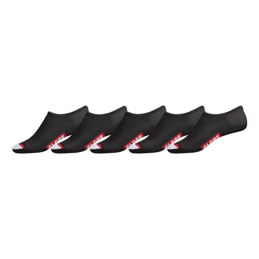 Globe Tipper Invisible 5 Pack Socks - Black