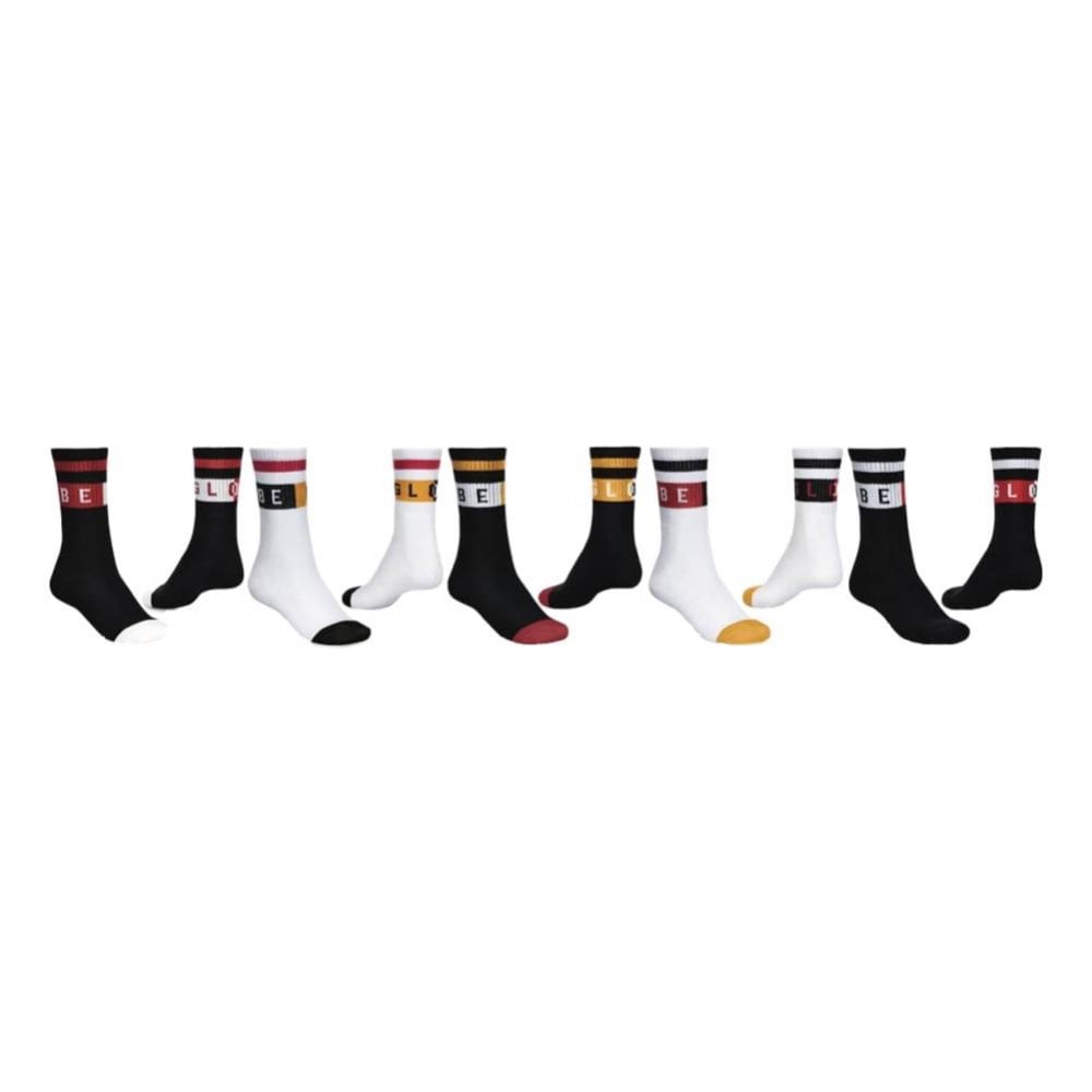 Globe Block Wrap 5 Pack Socks - Multi