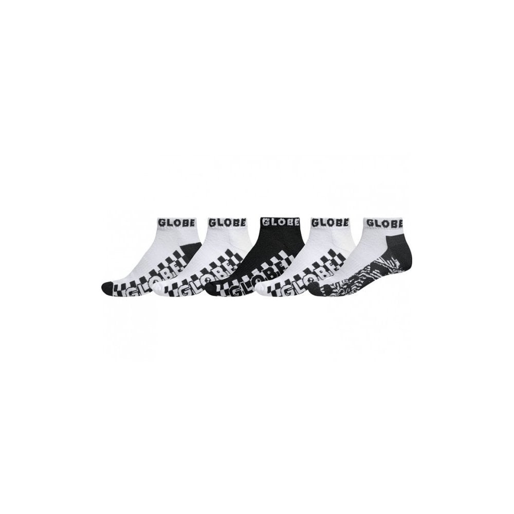 Globe Strobe Ankle Socks - Black / White