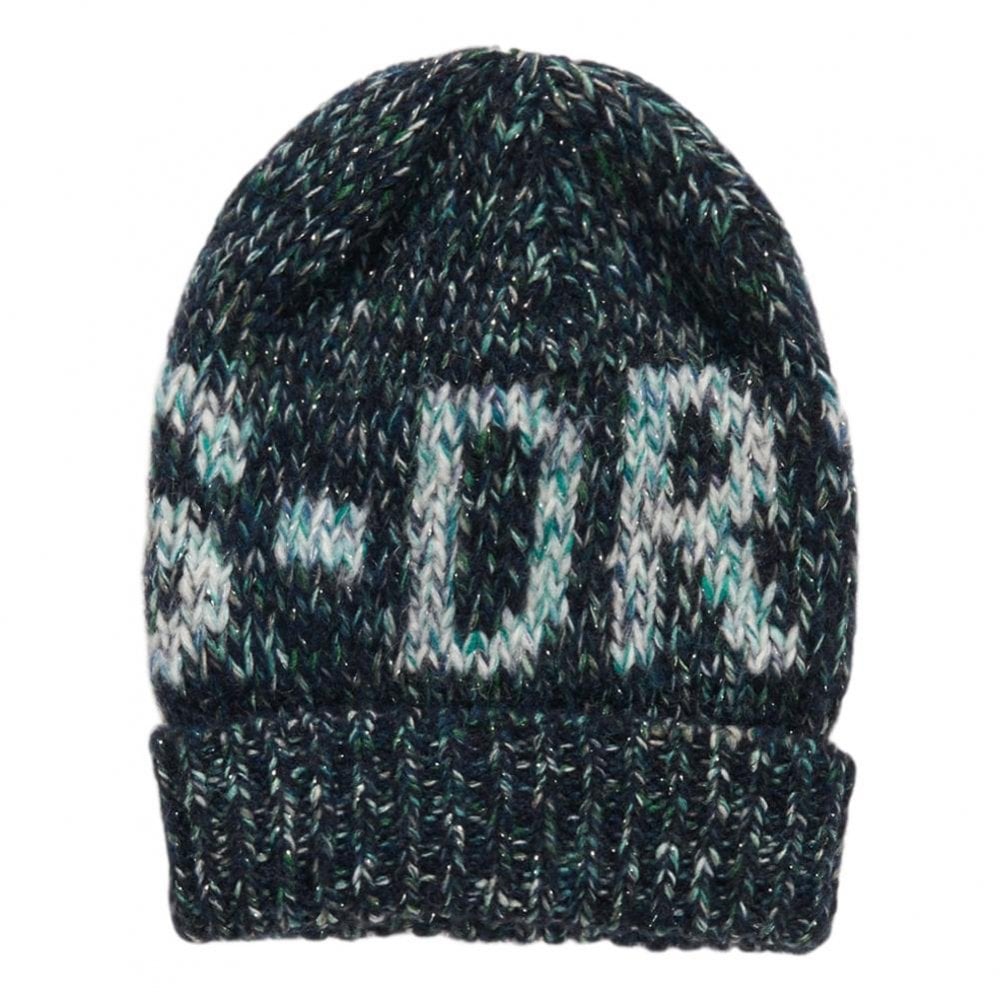 Superdry Sparkle Twist Beanie - Aqua / Navy