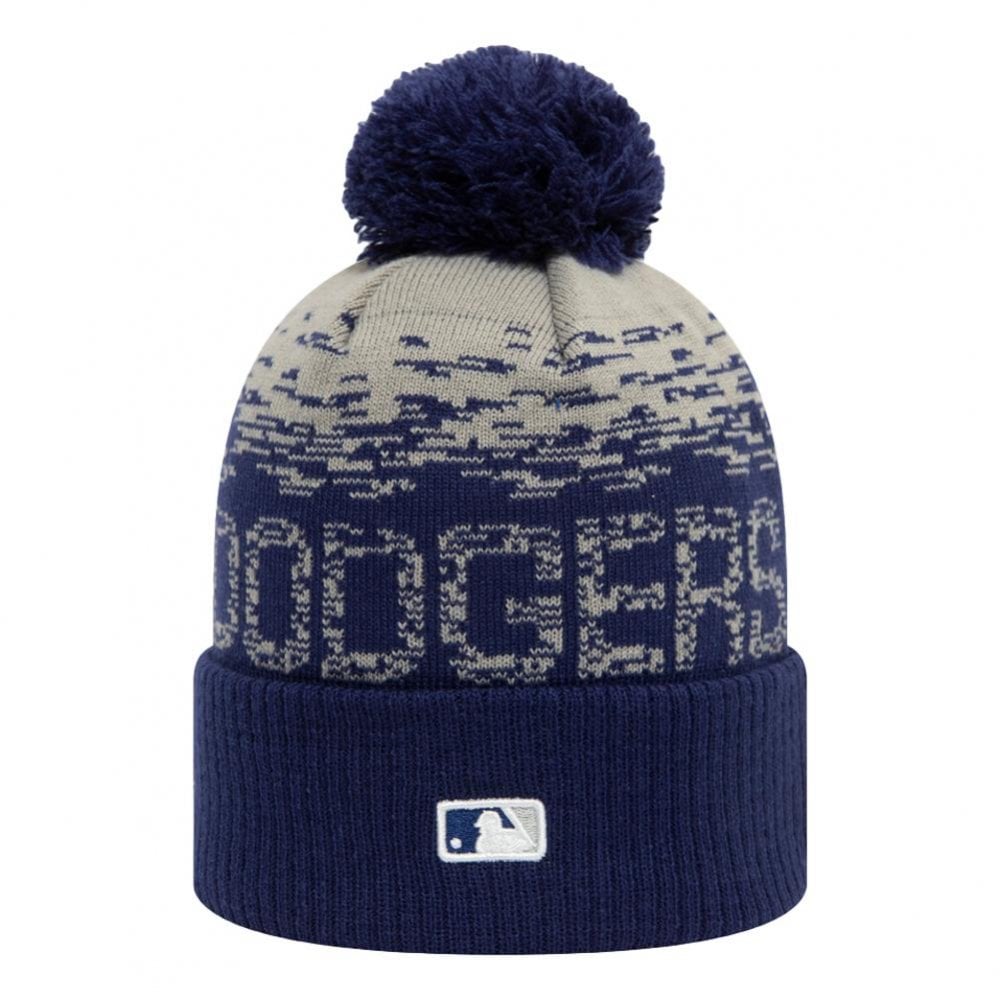 New Era LA Dodgers Bobble Knit Beanie - Navy