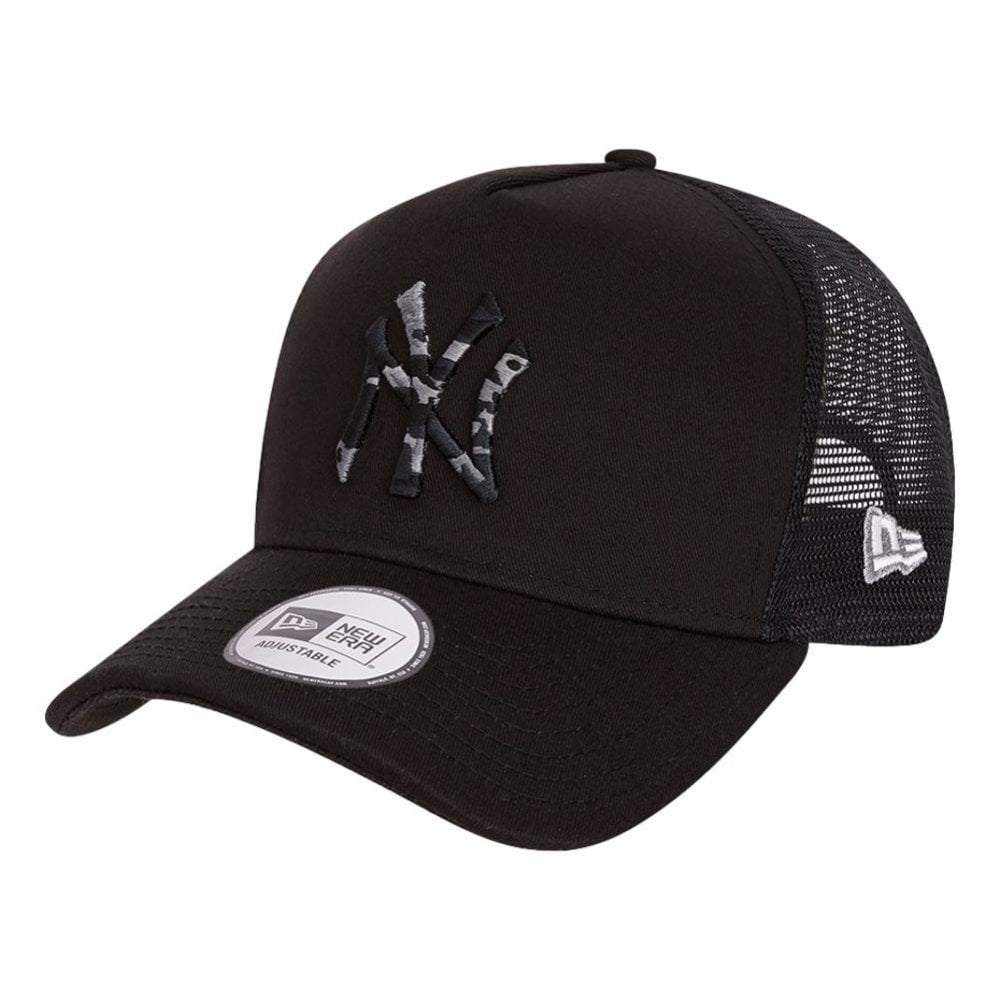 New Era NY Yankees City Camo A-Frame Trucker Cap - Black
