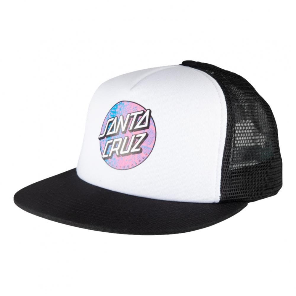 Santa Cruz Scales Dot Meshback Cap - White / Black