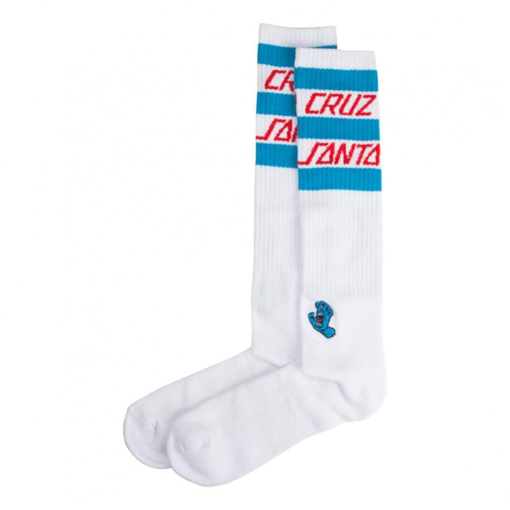 Santa Cruz Strip Fade Crew Socks - White